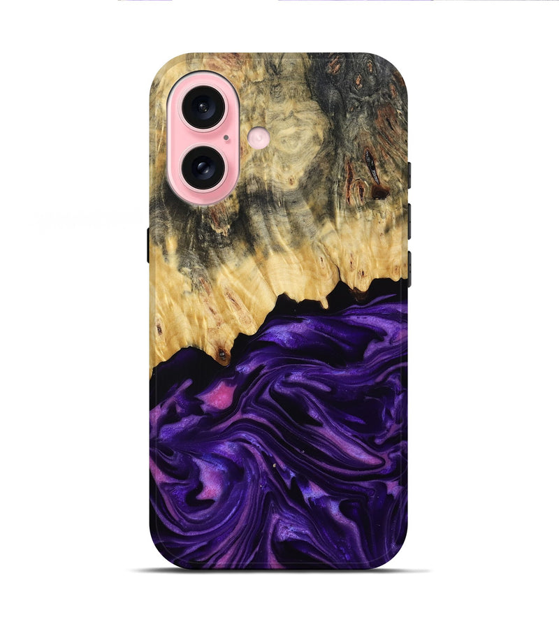 iPhone 16 Wood Live Edge Phone Case - Baby (Purple, 815798)