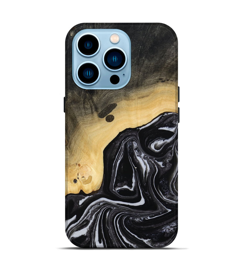 iPhone 14 Pro Wood Live Edge Phone Case - Wylder (Black & White, 815799)