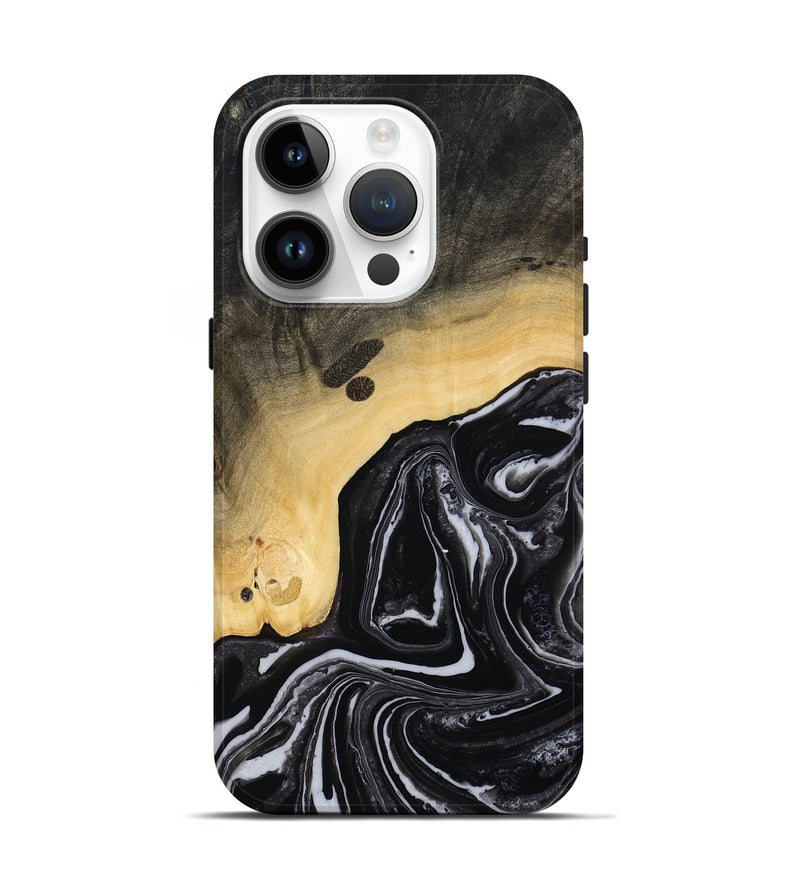 iPhone 15 Pro Wood Live Edge Phone Case - Wylder (Black & White, 815799)