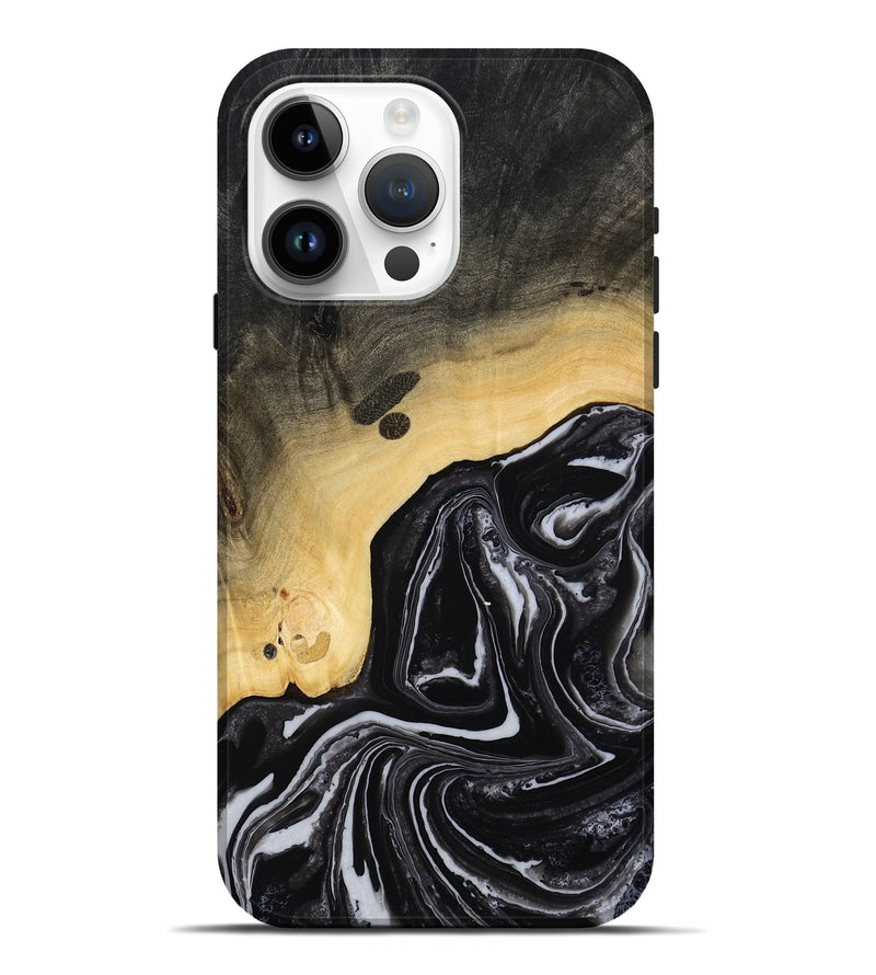 iPhone 15 Pro Max Wood Live Edge Phone Case - Wylder (Black & White, 815799)