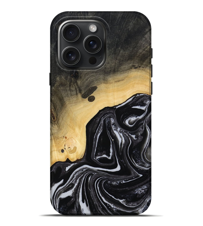 iPhone 16 Pro Max Wood Live Edge Phone Case - Wylder (Black & White, 815799)