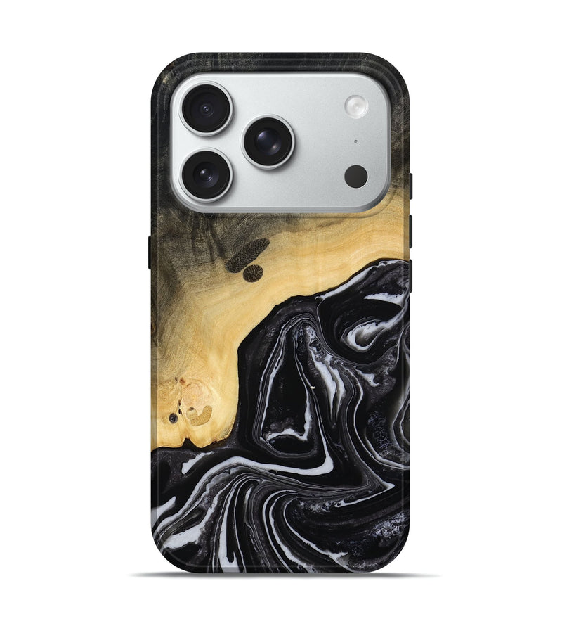 iPhone 18 Pro Wood Live Edge Phone Case - Wylder (Black & White, 815799)
