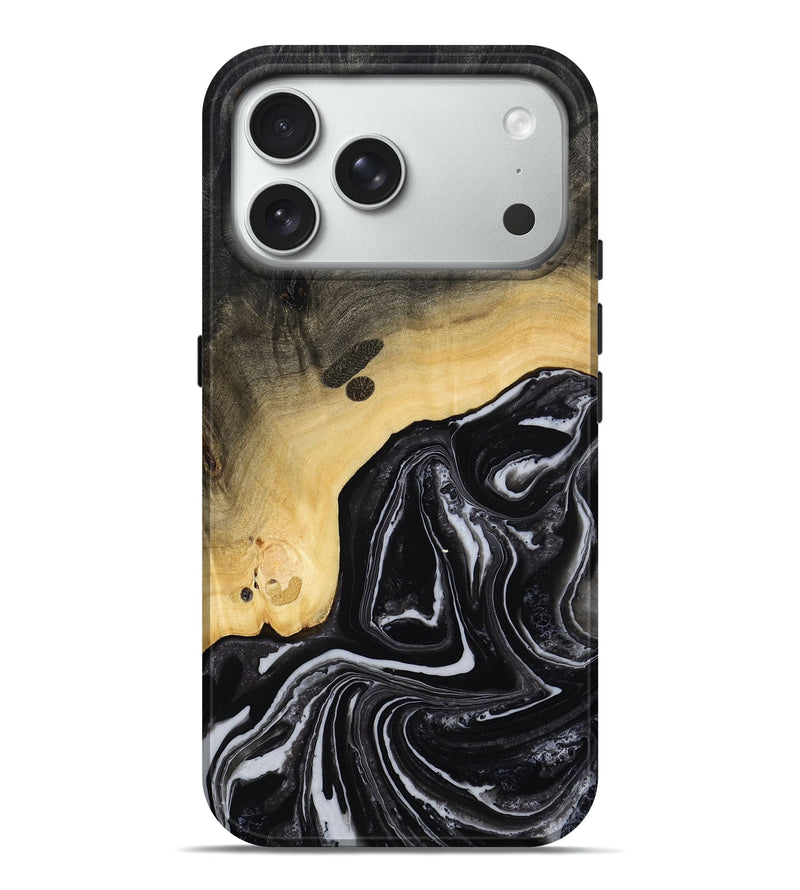 iPhone 18 Pro Max Wood Live Edge Phone Case - Wylder (Black & White, 815799)