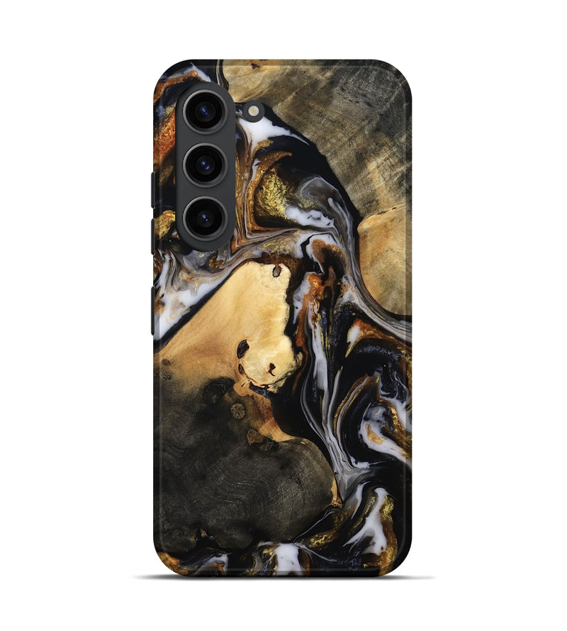 Galaxy S23 Wood Live Edge Phone Case - Carley (Black & White, 815801)