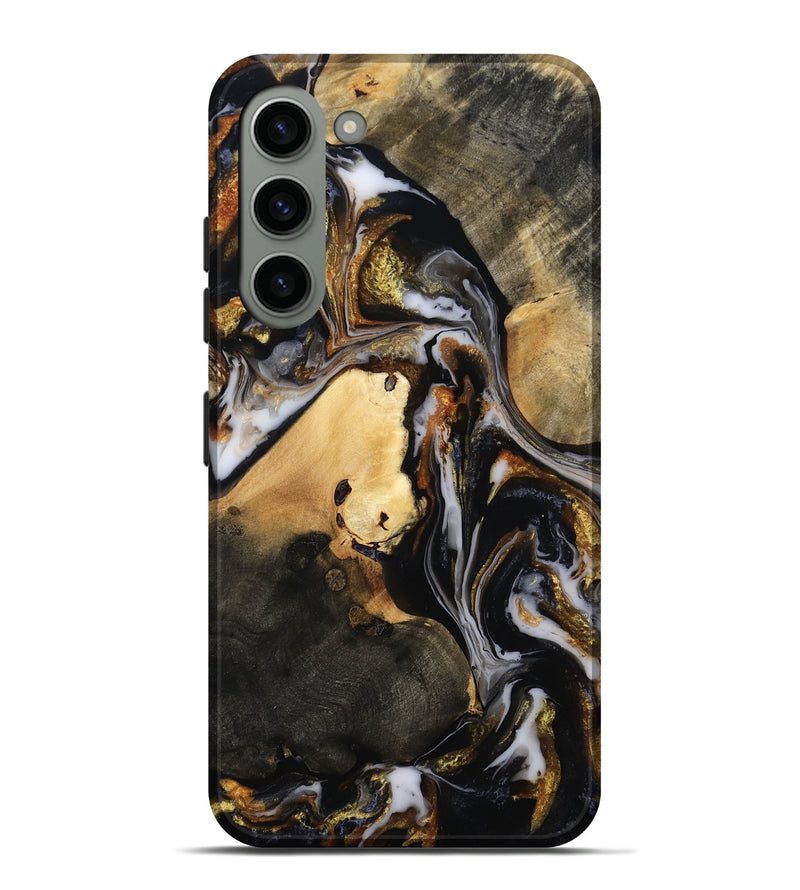 Galaxy S23 Plus Wood Live Edge Phone Case - Carley (Black & White, 815801)