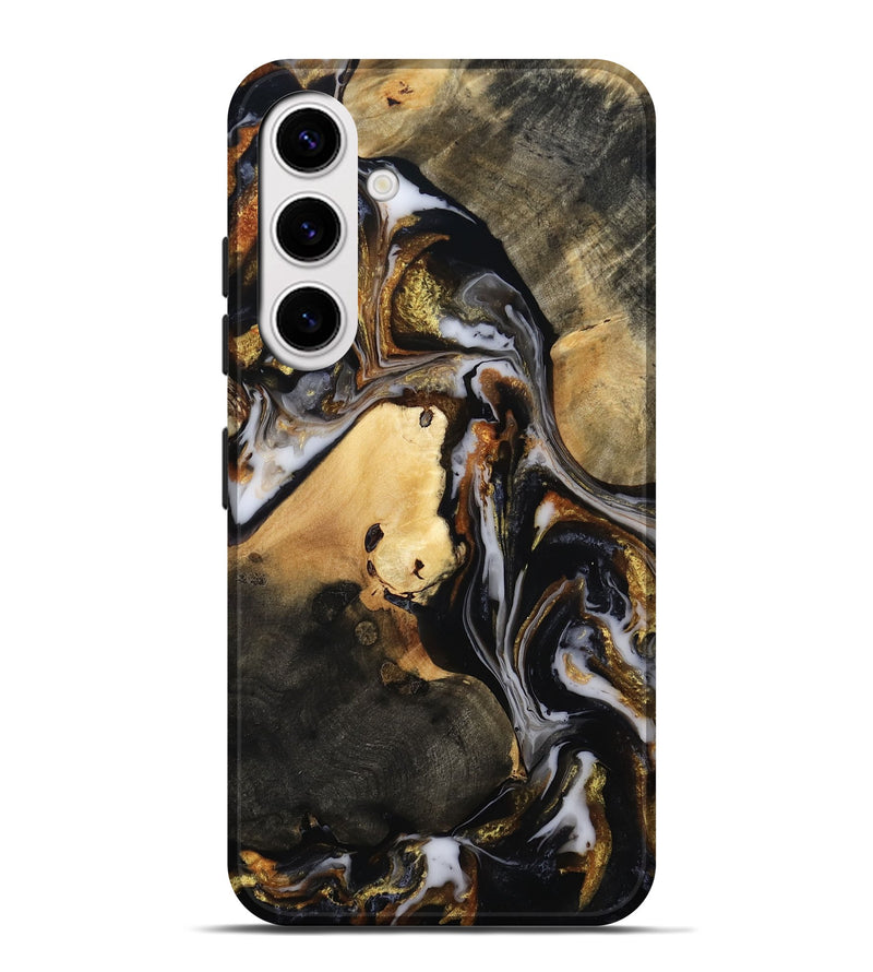 Galaxy S25 Plus Wood Live Edge Phone Case - Carley (Black & White, 815801)