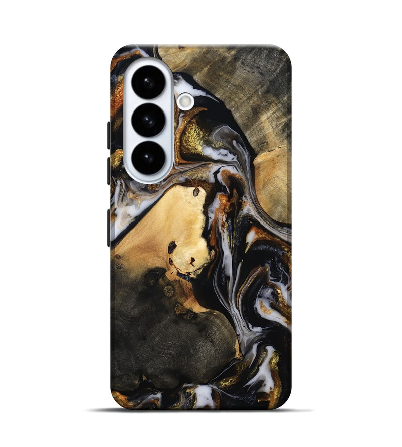 Galaxy S26 Wood Live Edge Phone Case - Carley (Black & White, 815801)