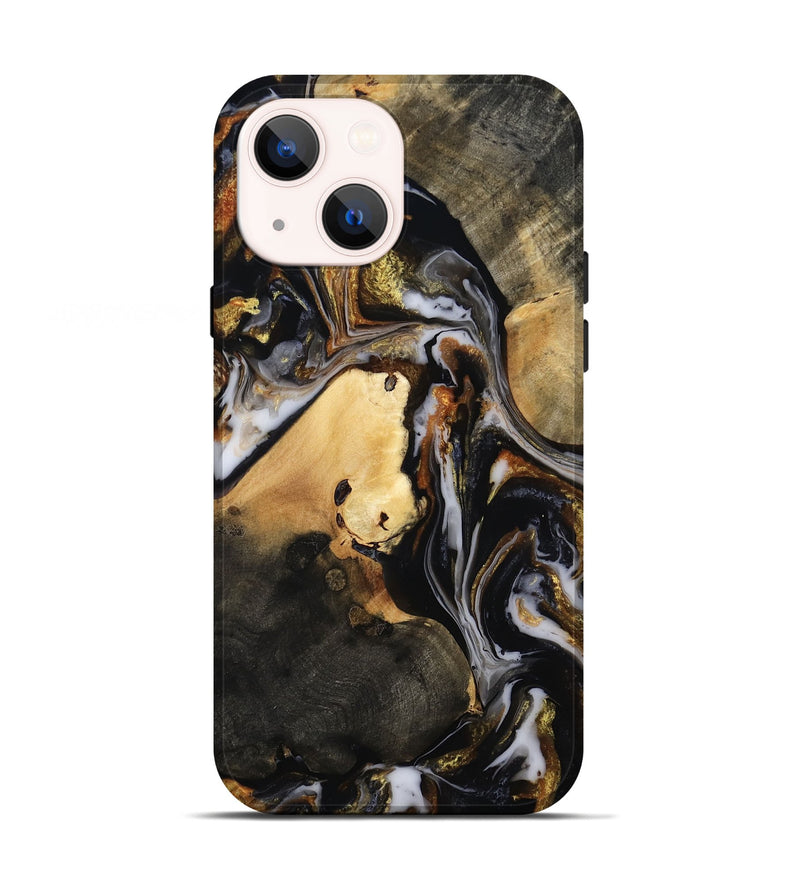 iPhone 13 Wood Live Edge Phone Case - Carley (Black & White, 815801)