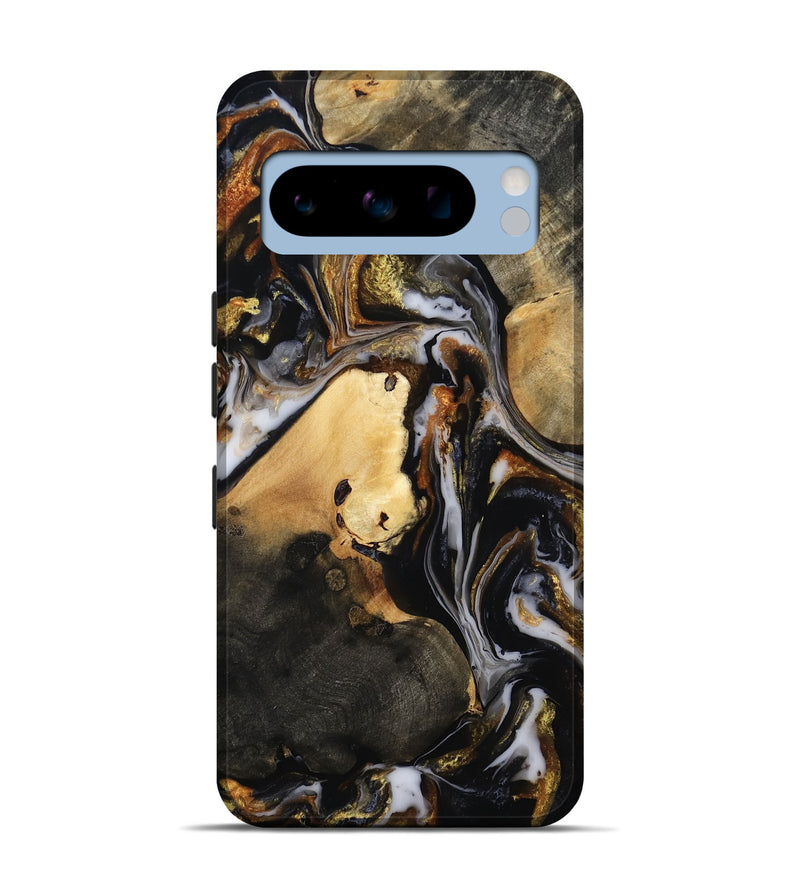 Pixel 8 Pro Wood Live Edge Phone Case - Carley (Black & White, 815801)