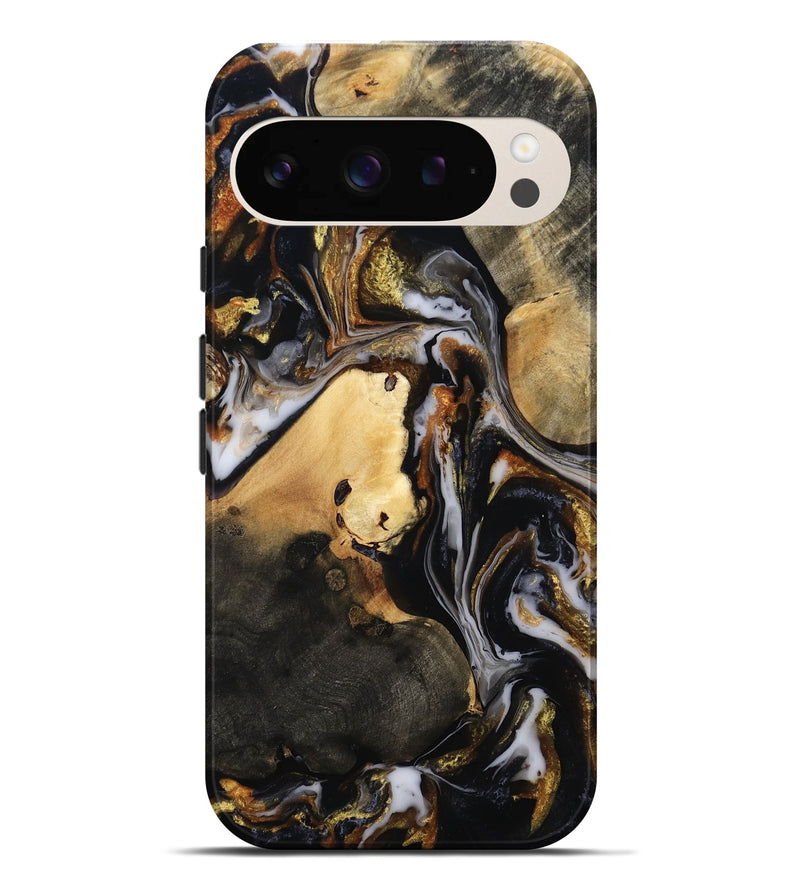 Pixel 9 Pro XL Wood Live Edge Phone Case - Carley (Black & White, 815801)