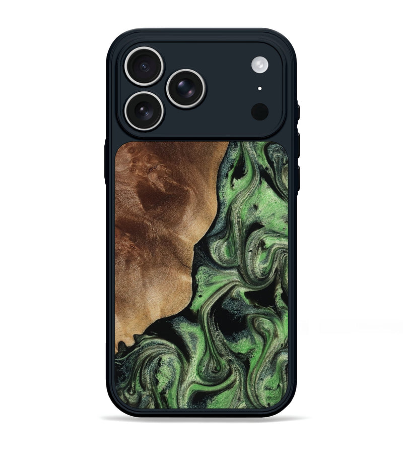 iPhone 17 Pro Max Wood Phone Case - Andy (Green, 815809)