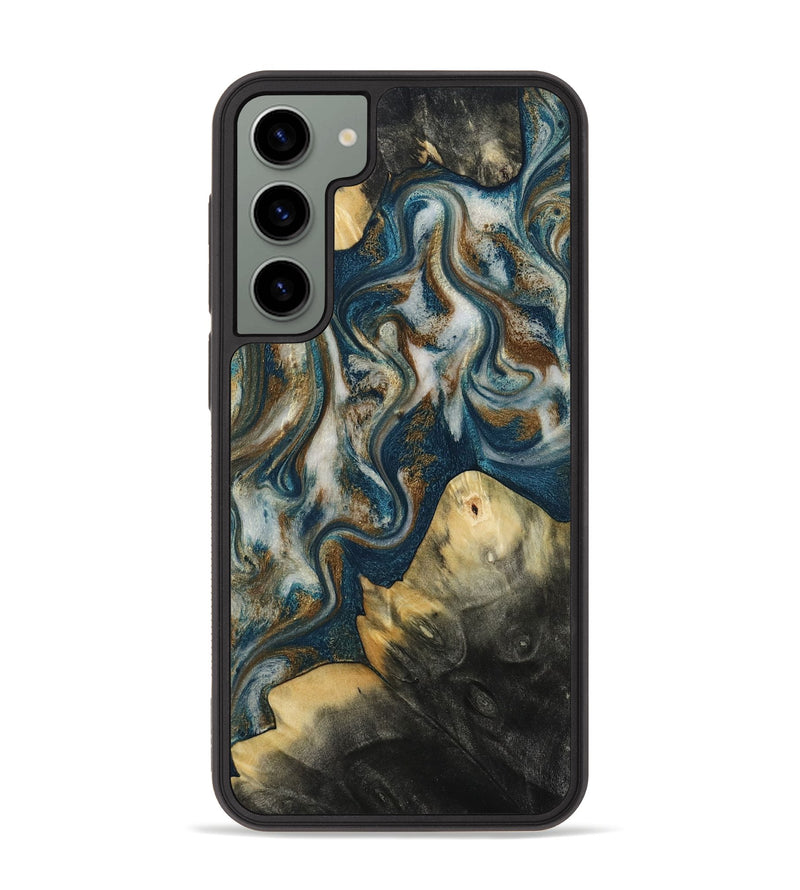 Galaxy S23 Plus Wood Phone Case - Ingrid (Teal & Gold, 815814)