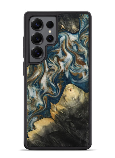 Galaxy S25 Ultra Wood Phone Case - Ingrid (Teal & Gold, 815814)
