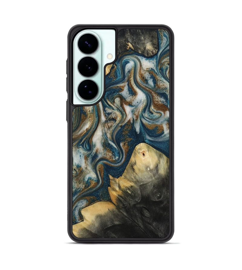 Galaxy S26 Plus Wood Phone Case - Ingrid (Teal & Gold, 815814)