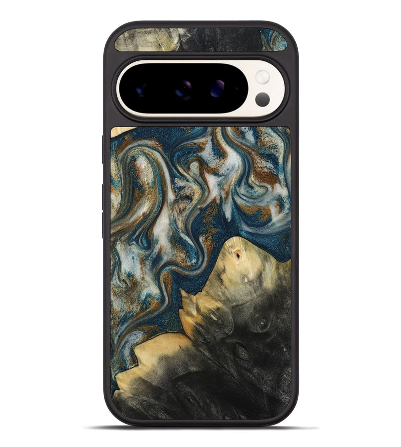 Pixel 9 Pro XL Wood Phone Case - Ingrid (Teal & Gold, 815814)