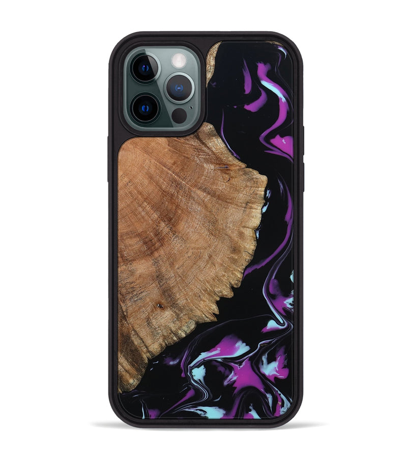 iPhone 12 Pro Max Wood Phone Case - Hakeem (Purple, 815818)