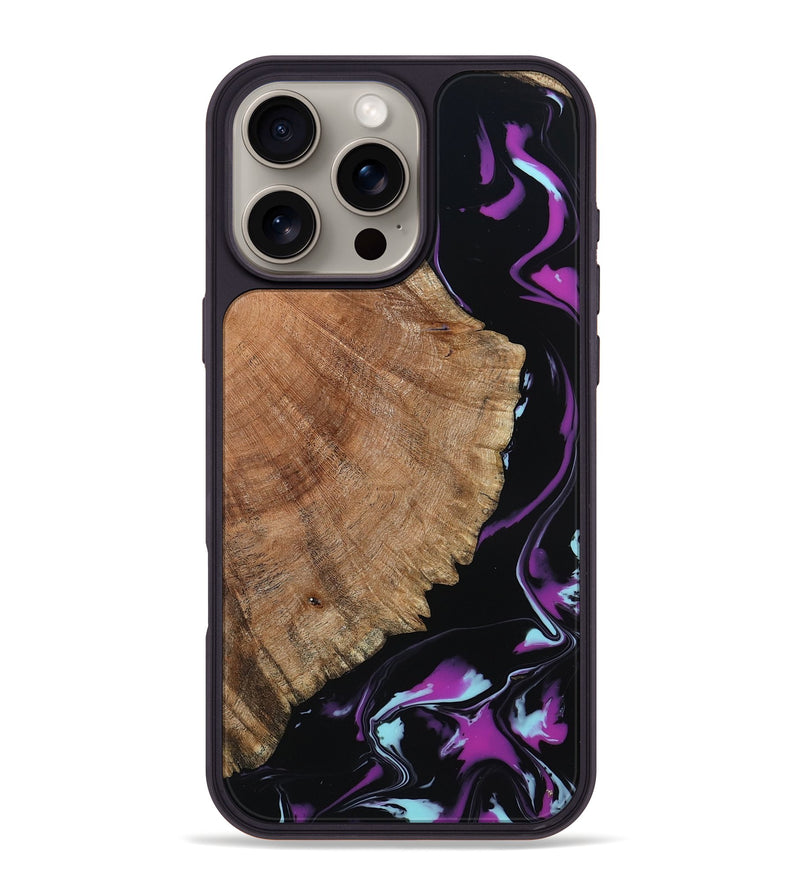 iPhone 16 Pro Max Wood Phone Case - Hakeem (Purple, 815818)