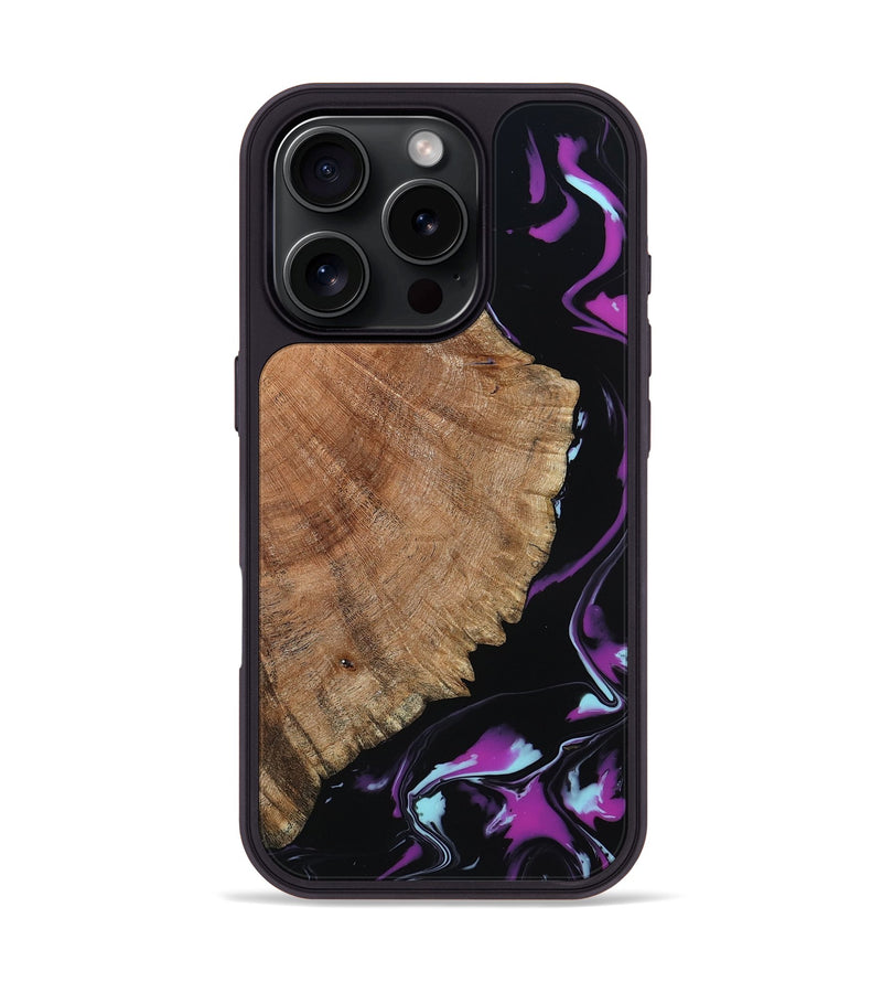 iPhone 16 Pro Wood Phone Case - Hakeem (Purple, 815818)
