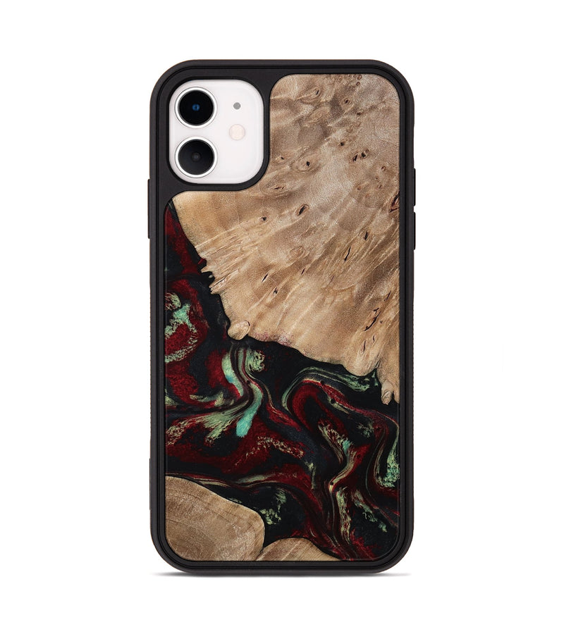 iPhone 11 Wood Phone Case - Trey (Red, 815820)