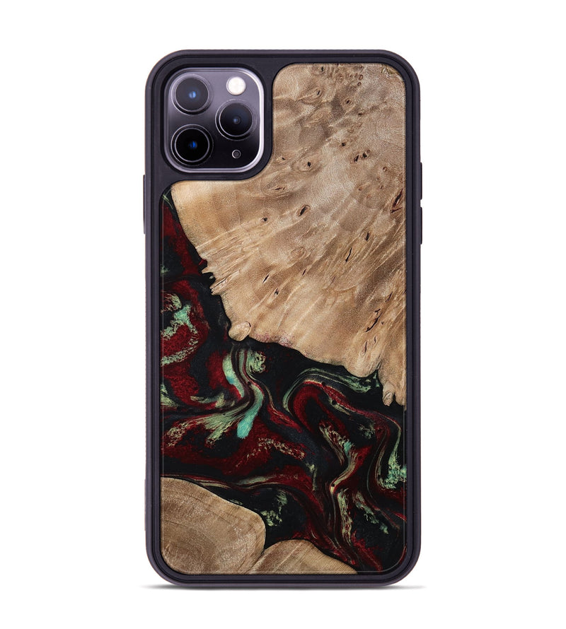 iPhone 11 Pro Max Wood Phone Case - Trey (Red, 815820)