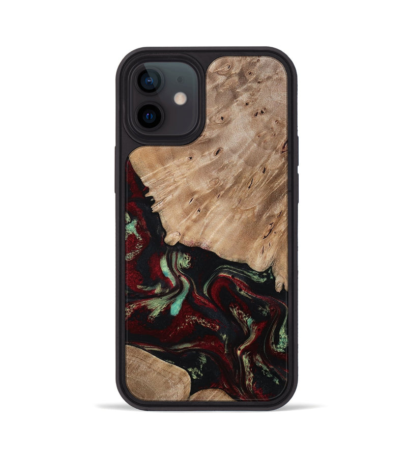 iPhone 12 Wood Phone Case - Trey (Red, 815820)