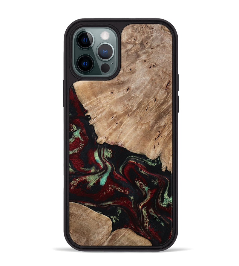 iPhone 12 Pro Max Wood Phone Case - Trey (Red, 815820)