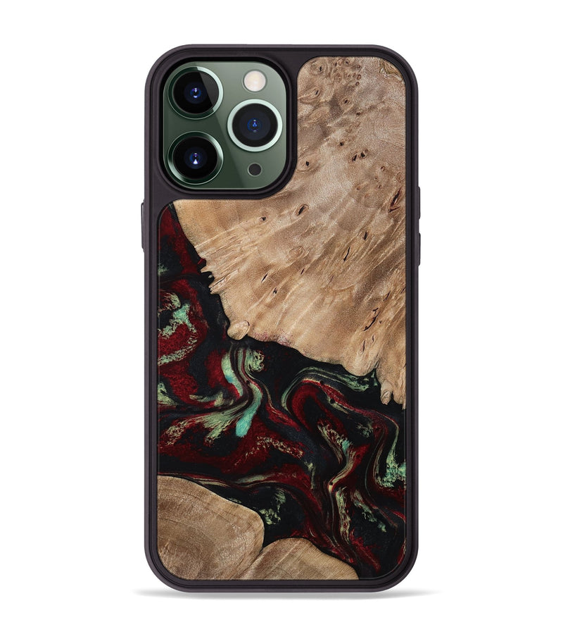 iPhone 13 Pro Max Wood Phone Case - Trey (Red, 815820)