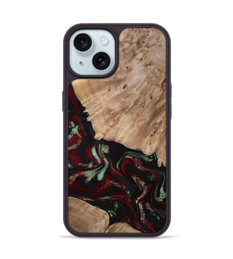 iPhone 15 Wood Phone Case - Trey (Red, 815820)