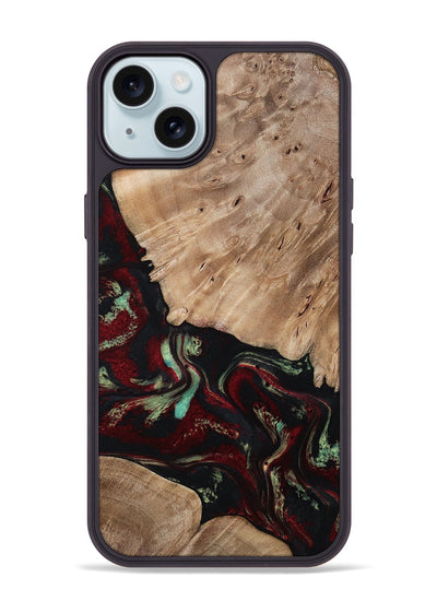 iPhone 15 Plus Wood Phone Case - Trey (Red, 815820)