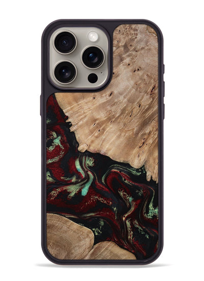iPhone 15 Pro Max Wood Phone Case - Trey (Red, 815820)