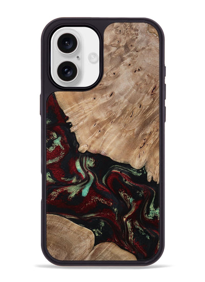 iPhone 16 Plus Wood Phone Case - Trey (Red, 815820)