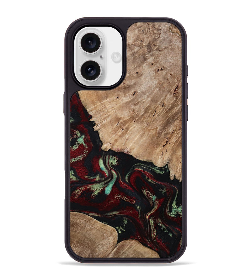 iPhone 16 Plus Wood Phone Case - Trey (Red, 815820)