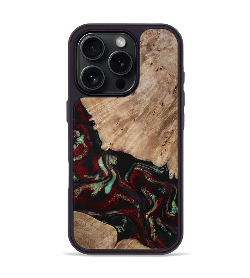 iPhone 16 Pro Wood Phone Case - Trey (Red, 815820)