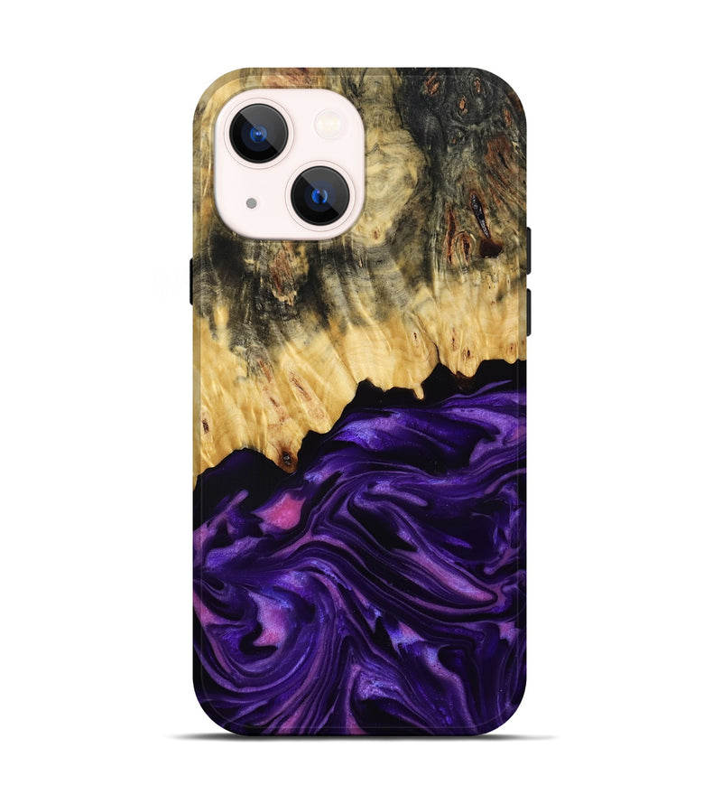 iPhone 14 Wood Live Edge Phone Case - Mack (Purple, 815822)