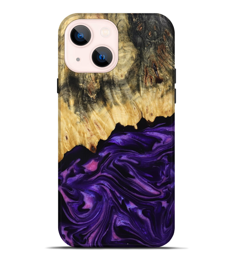 iPhone 14 Plus Wood Live Edge Phone Case - Mack (Purple, 815822)