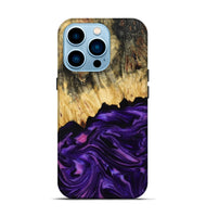 iPhone 14 Pro Wood Live Edge Phone Case - Mack (Purple, 815822)