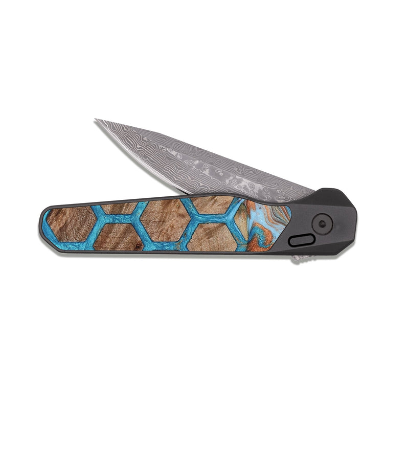EDC Dark Damascus Wood Pocket Knife - Matteo (Pattern, 815838)