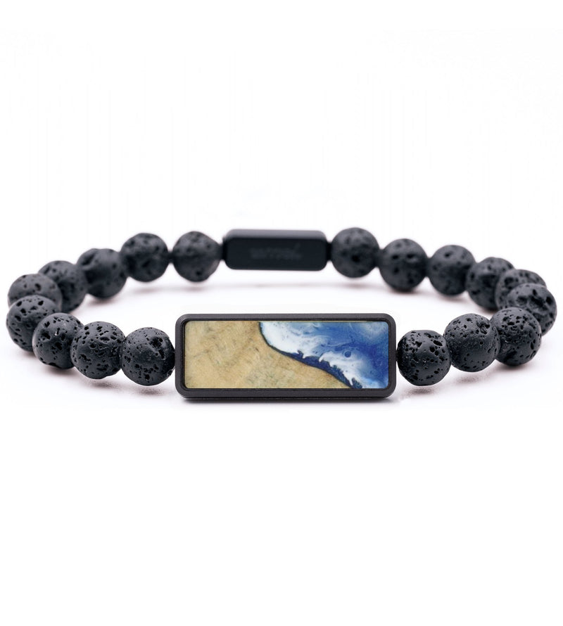 Lava Bead Wood Bracelet - Charlotte (Coastal, 815983)