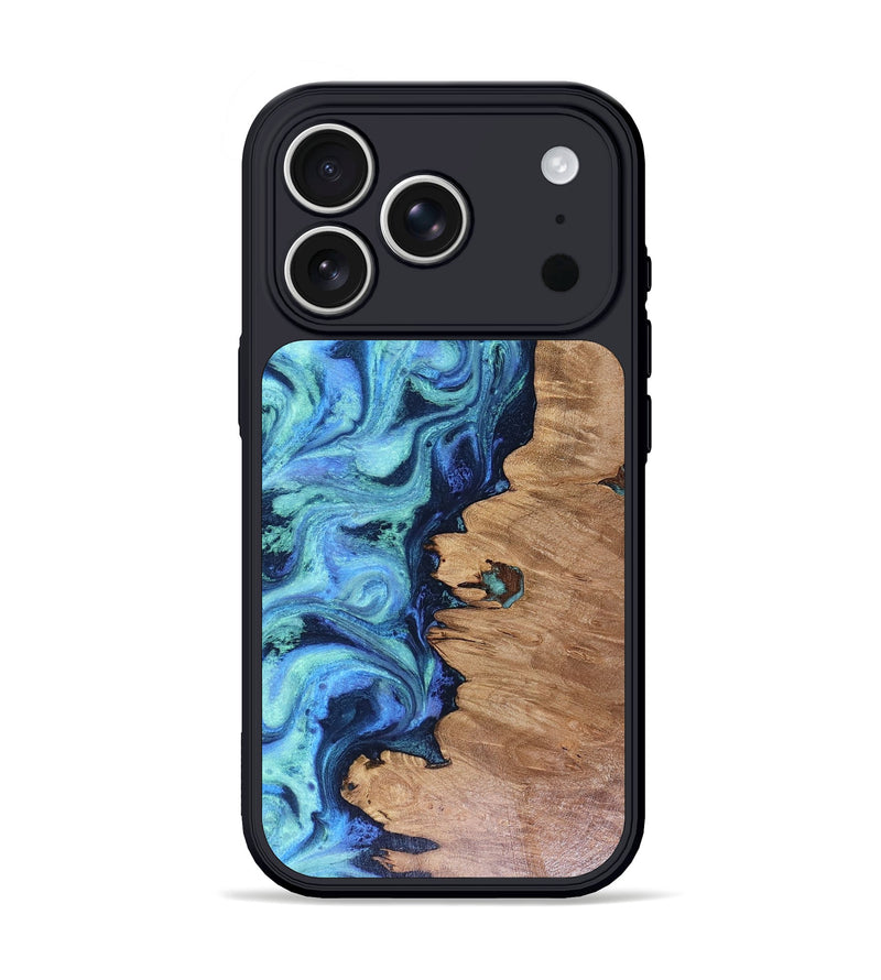 iPhone 17 Pro Wood Phone Case - Kiara (Blue, 816068)