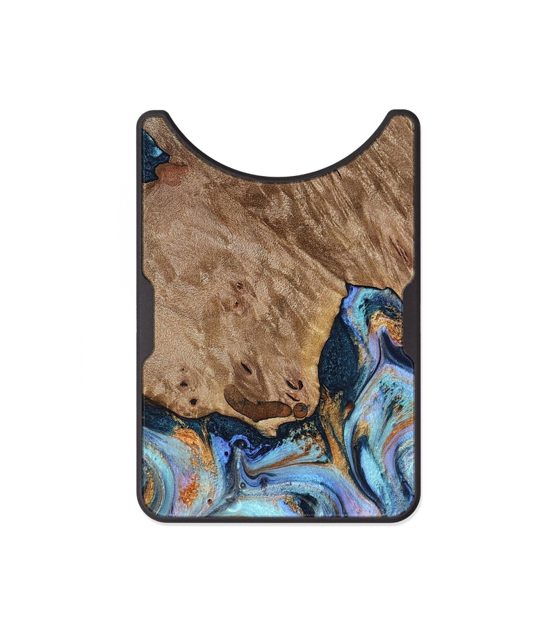 Alloy Wood Wallet - Tanesha (Teal & Gold, 816073)