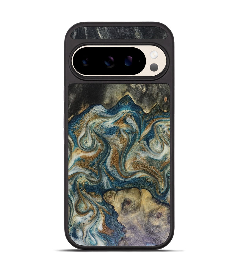 Pixel 10 Wood Phone Case - Sylvia (Teal & Gold, 816075)