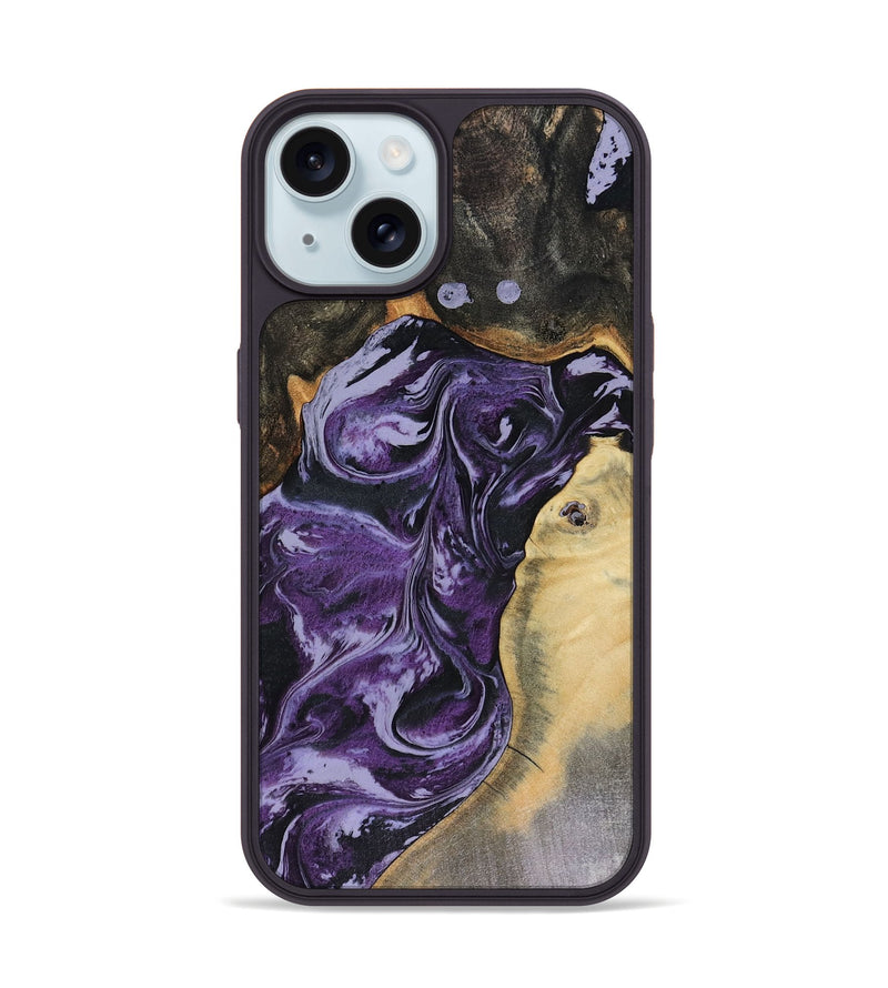 iPhone 15 Wood Phone Case - Kaleb (Purple, 816079)
