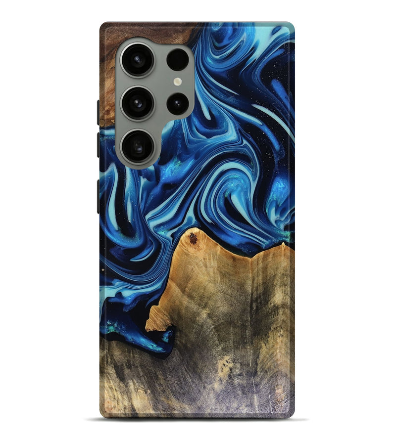 Galaxy S24 Ultra Wood Live Edge Phone Case - Brandy (Blue, 816126)
