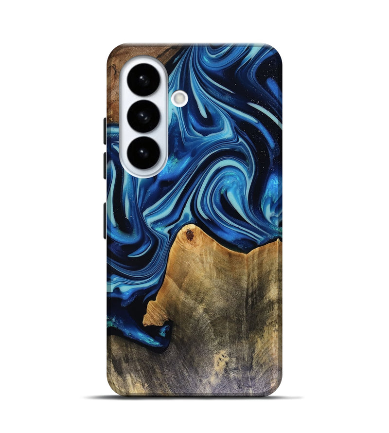 Galaxy S26 Wood Live Edge Phone Case - Brandy (Blue, 816126)