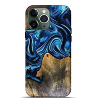 iPhone 13 Pro Max Wood Live Edge Phone Case - Brandy (Blue, 816126)