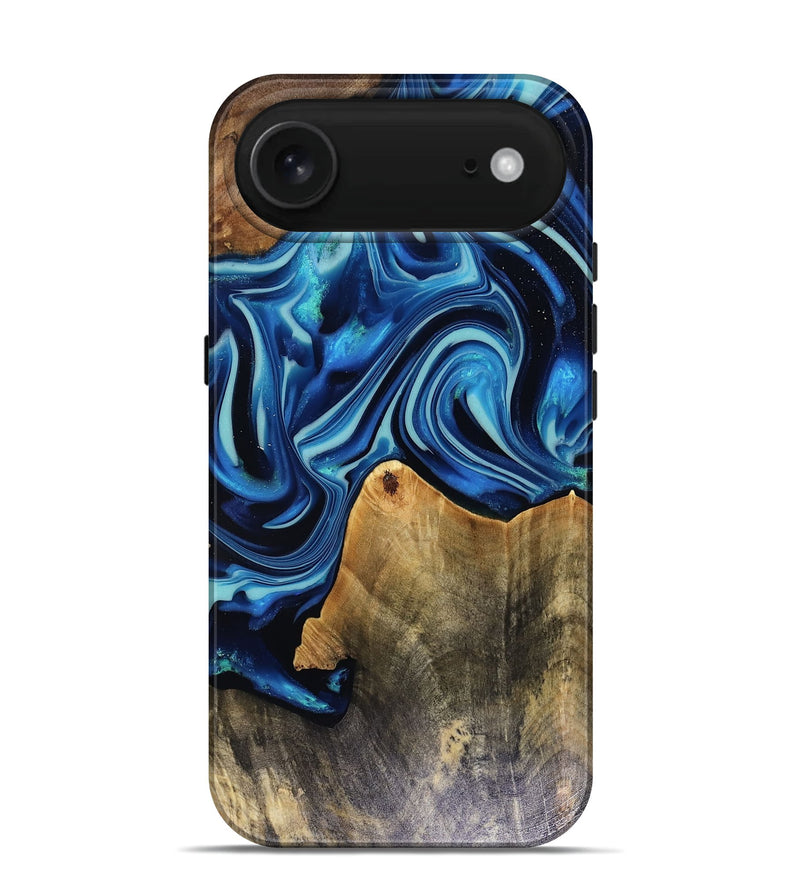 iPhone 17 Air Wood Live Edge Phone Case - Brandy (Blue, 816126)