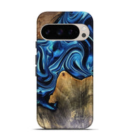 Pixel 10 Pro Wood Live Edge Phone Case - Brandy (Blue, 816126)