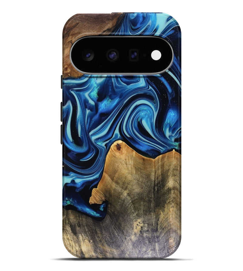 Pixel 11 Pro XL Wood Live Edge Phone Case - Brandy (Blue, 816126)