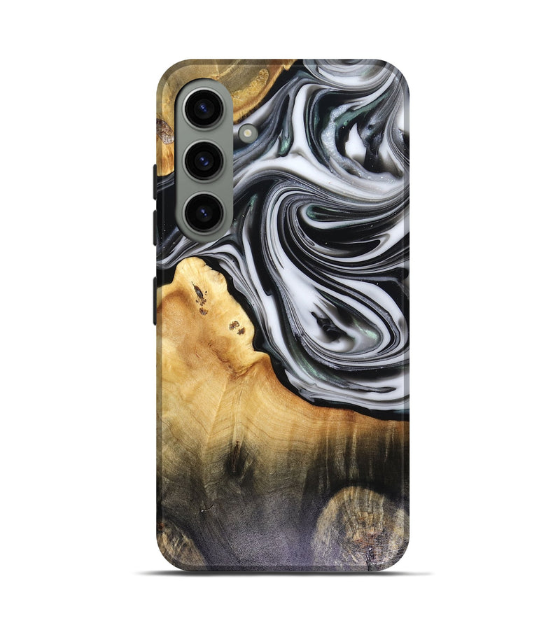 Galaxy S24 Wood Live Edge Phone Case - Taina (Black & White, 816127)