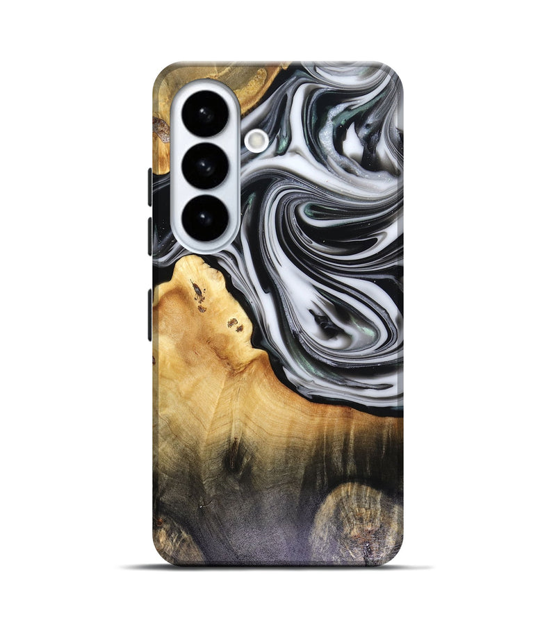 Galaxy S26 Wood Live Edge Phone Case - Taina (Black & White, 816127)
